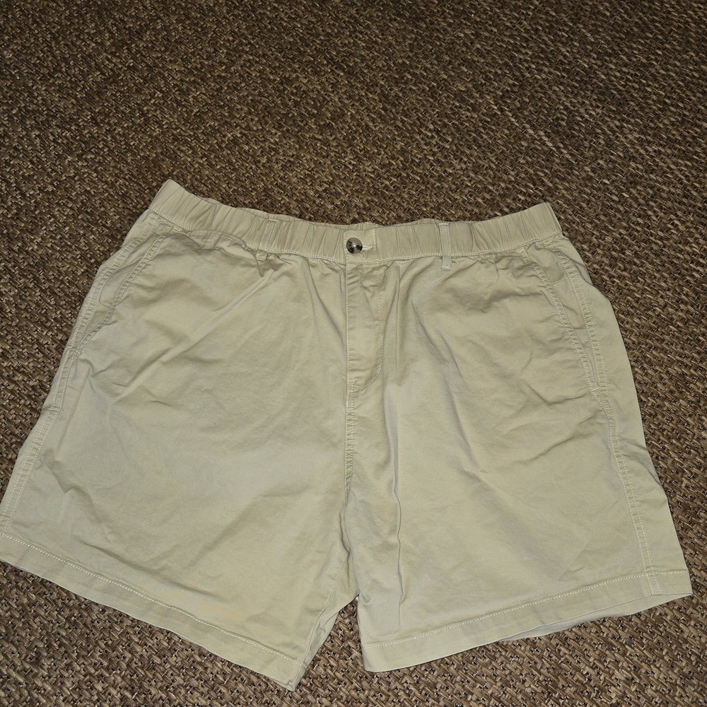 Flat Front Casual Shorts in Light Khaki